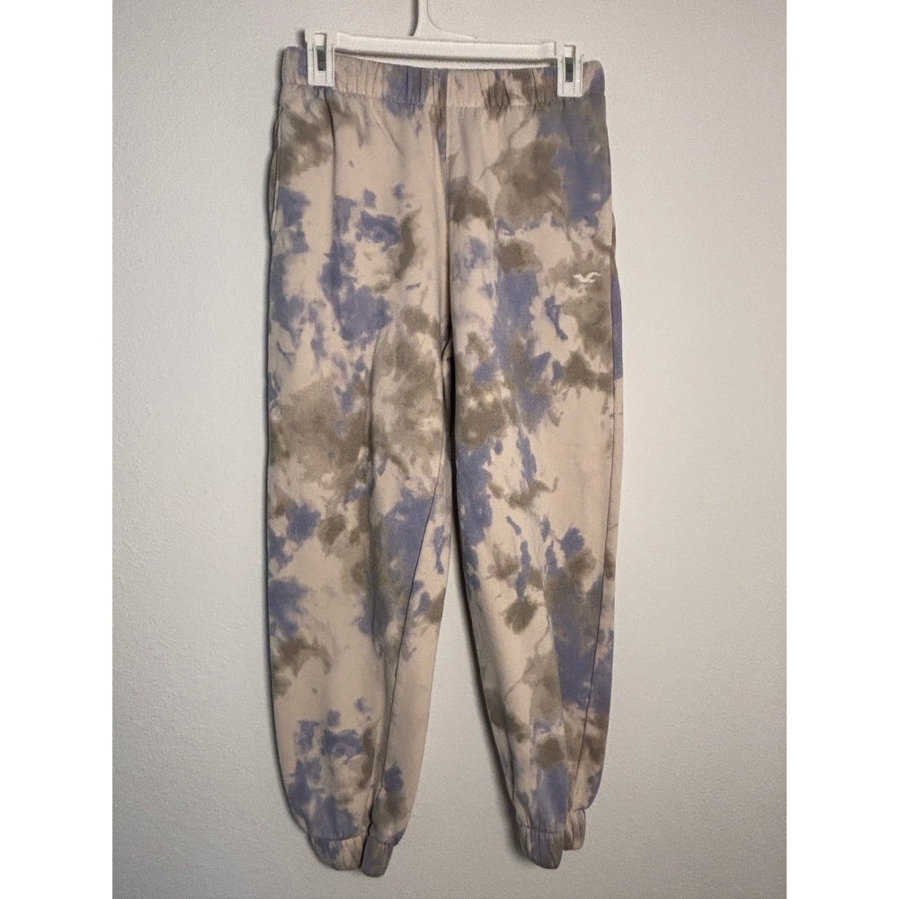 Hollister Ultra High Rise Tie Dye Sweatpants Blue Tan Joggers Small
